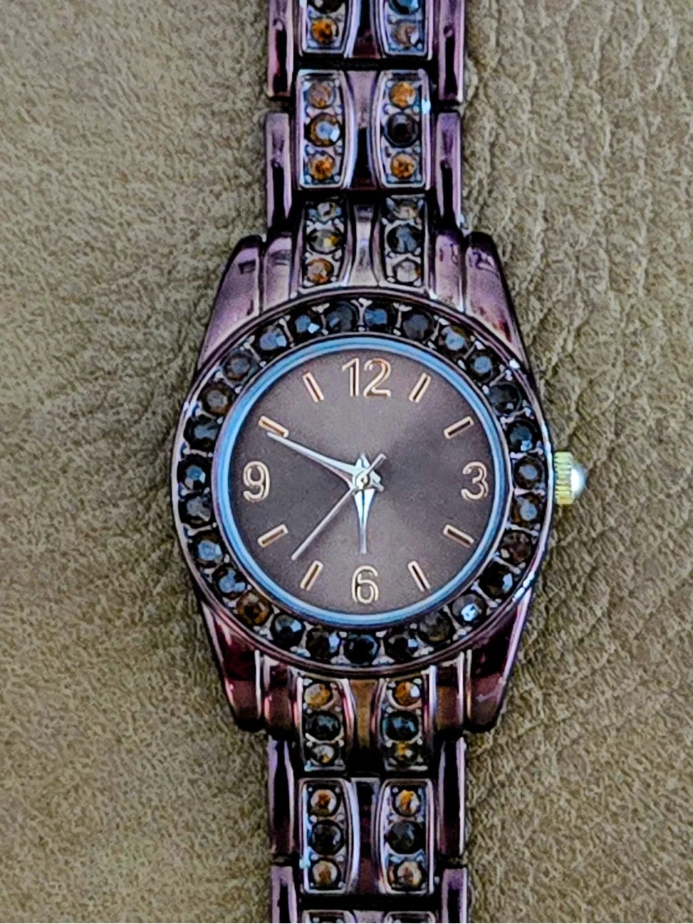Women's bronze brown Crystal Accent Bracelet Watch - Unbranded